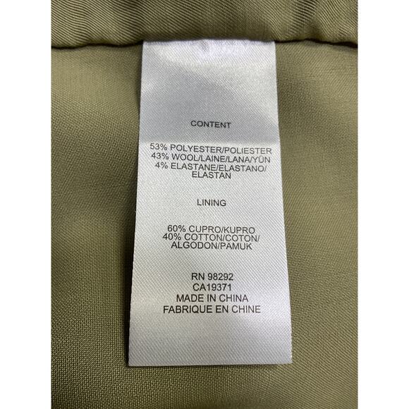 Tibi 'Tropical' Green Polyester Wool Cropped Lean Double Breasted Shirt Jacket - Picture 5 of 5